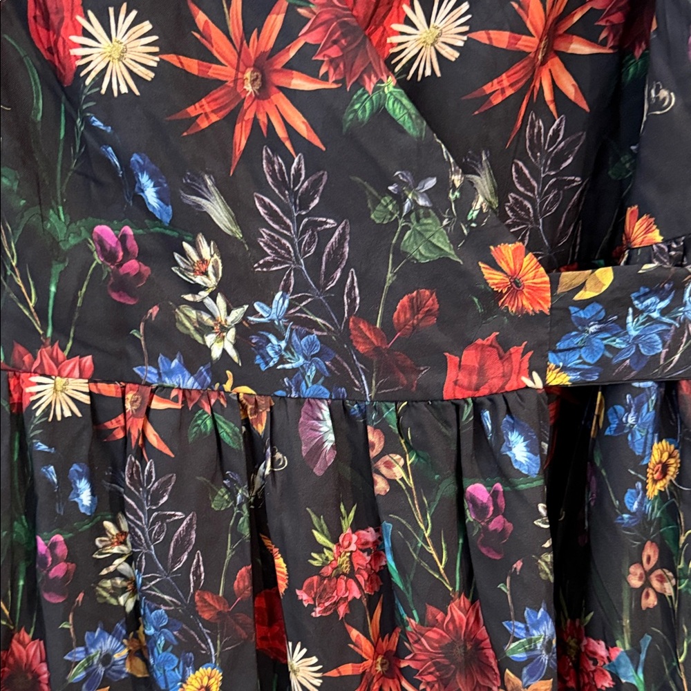 JessaKae Black Floral Midi Wrap Dress - Picture 3 of 6